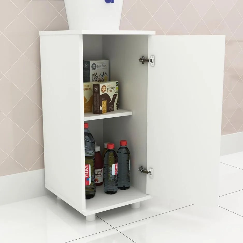 Balcão Para Bebedouro 1 Porta Com Prateleira Branco