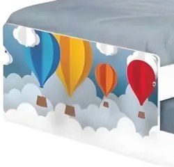 Cama Solteiro Infantil Com Auxiliar 188x88cm Balões K06 - Mpozenato