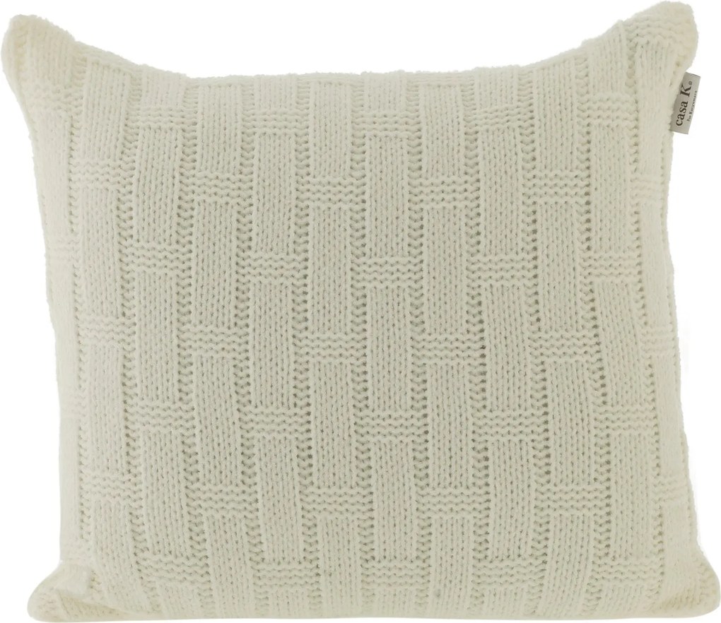 Almofada Kacyumara Tricot Mousse Treliça 30x50 Pérola