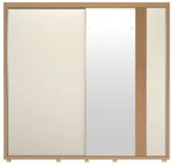 Guarda Roupa Casal 240cm com Espelho Aline Flex A02 Off/Titanium - Mpo