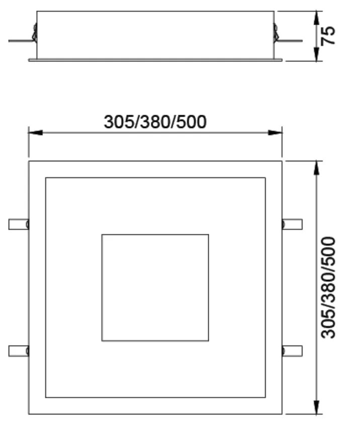 Embutido Dona 38X38Cm Led 24,4W Bivolt | Usina 19300/38 (BT - Branco Texturizado, 4000k)