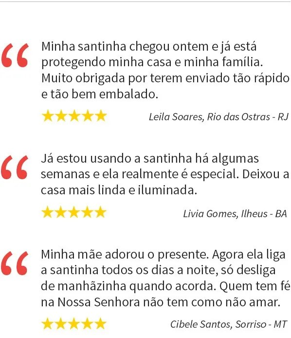 Luminária Nossa Senhora Aparecida