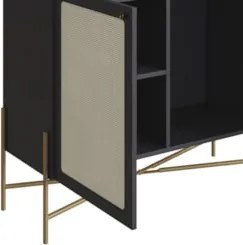 Balcão Aparador Buffet Cantinho do Café Pé Metal Arlo A10 Nero/Dourado