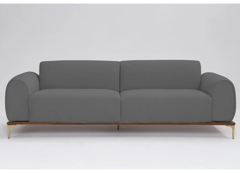 Sofá 3 Lugares Tóquio D07 230cm Linho Mescla Chumbo - D'Rossi