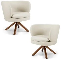 Kit 2 Poltronas Decorativas Melissa Base Giromad Giratória Veludo C-30