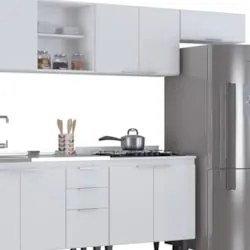 Armário de Cozinha CP06 Com Pia 150cm Pérola Z34 Branco     - Mpozenat