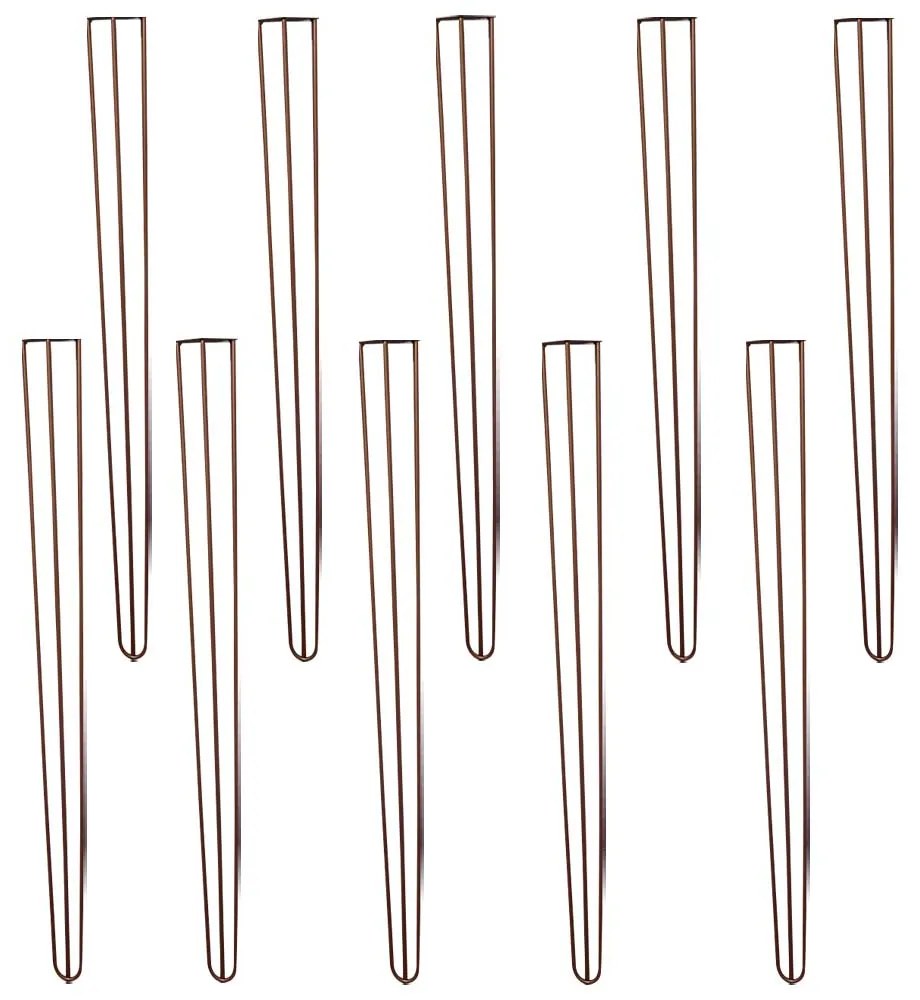 Kit 10 Pés de Metal 90 CM Hairpin Legs Aparador e Mesa de Canto Bronze G41
