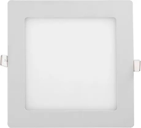 Plafon Led De Embutir Quadrado Branco 12W 6000K Moldura