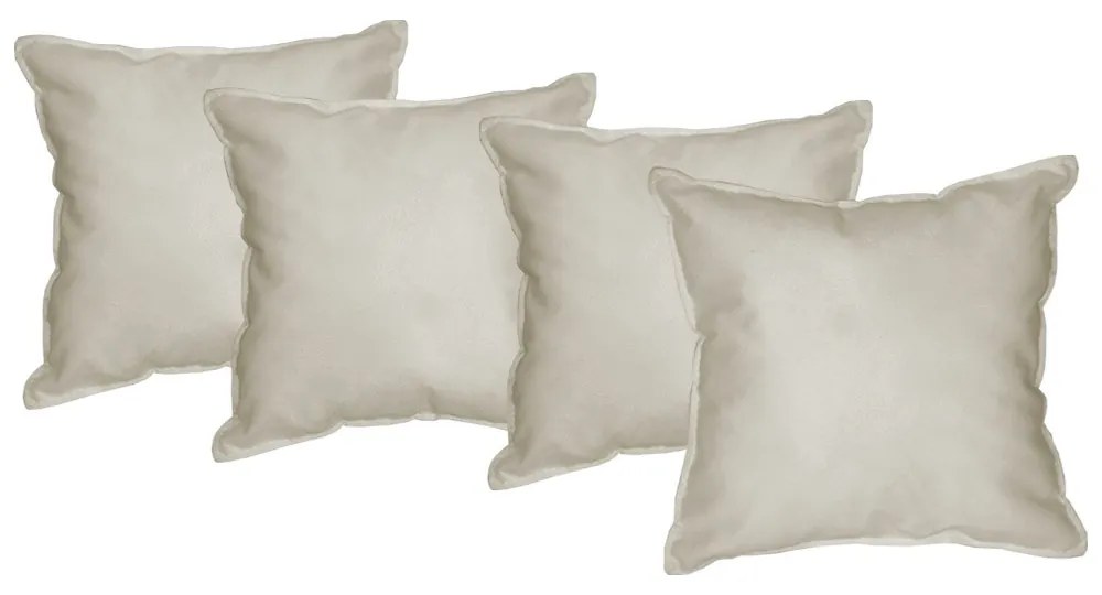 Kit 4 Almofadas Decorativas 50x50 Tecido Suede Bege