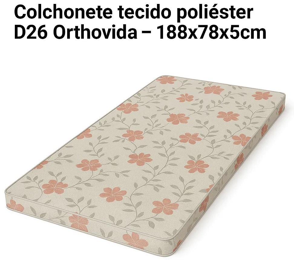 Colchonete Solteiro Pérola 188X78X8 Orthovida