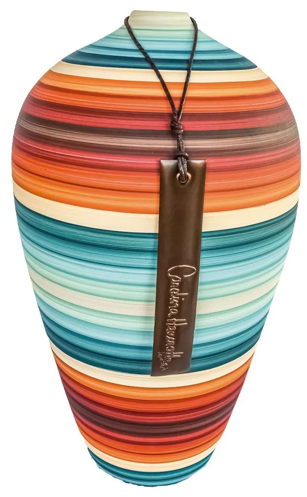 Vaso Bojudo decorativo de cerâmica 40x23x23 - Uyuni Fosco  Kleiner