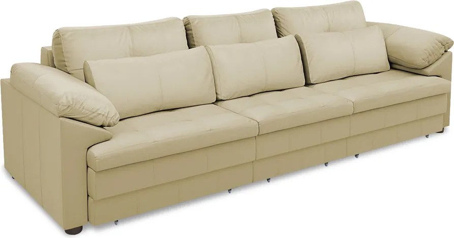 Sofá Retrátil Elétrico Sala de Estar Nolan Bipartido 257cm Conforto Premium em Couro Bege G58 - Gran Belo