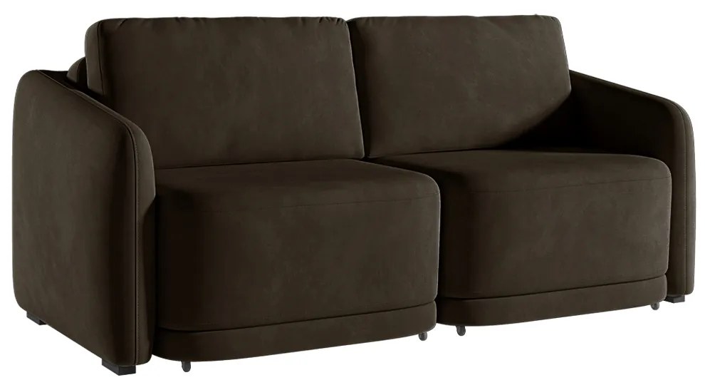 Sofá Cama Modulado Retrátil e Reclinável Decorativo Varsóvia 176cm Veludo Marrom G33 - Gran Belo