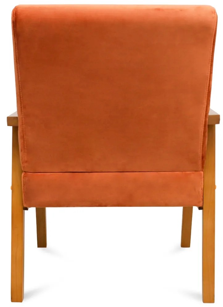 Poltrona Decorativa Alexa Braça de Madeira Veludo Terracota - Sheep Estofados