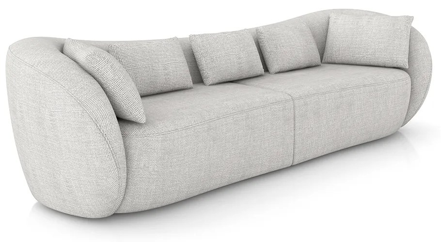 Sofá Bipartido Sala de Estar Diamond 272cm com Almofadas Soltas Linho Cinza Claro G52 - Gran Belo