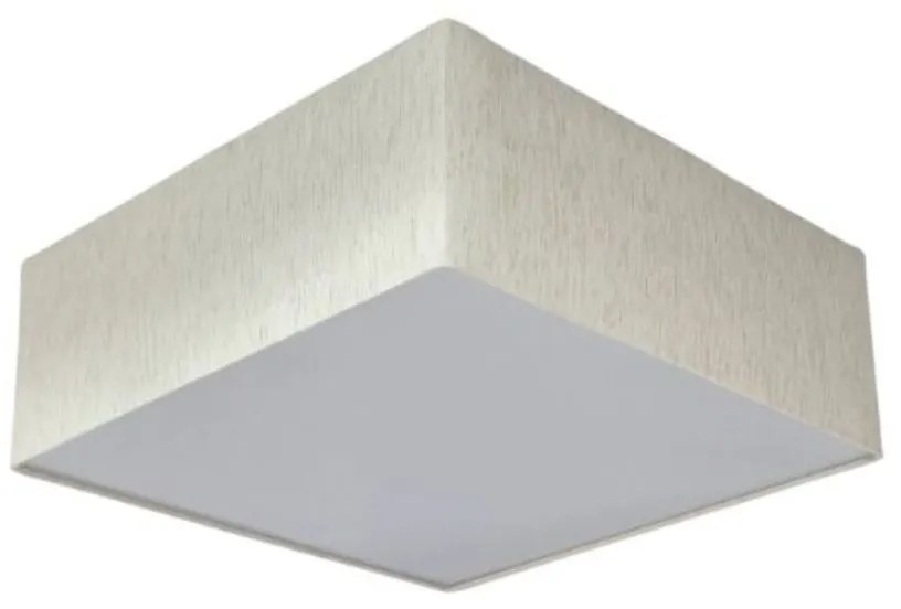 Plafon Quadrado Md-3001 Cúpula em Tecido 35x35x12cm Linho Bege - Bivolt