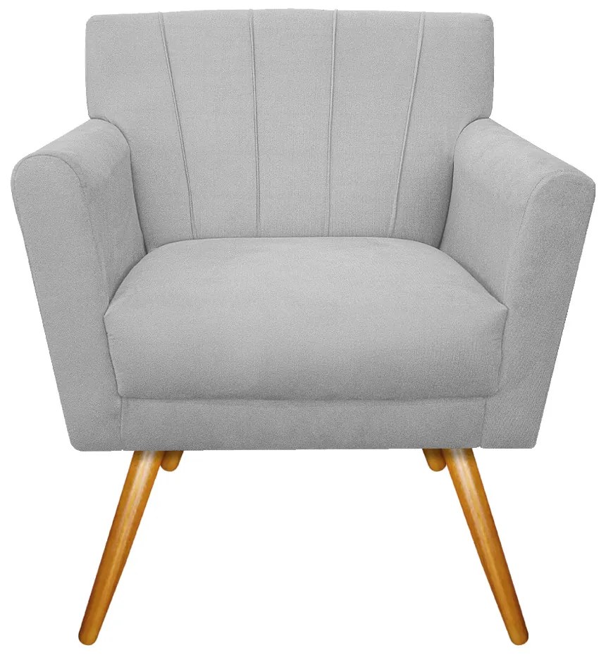 kit 02 Poltronas Laura Palito Mel Suede Branco - ADJ Decor