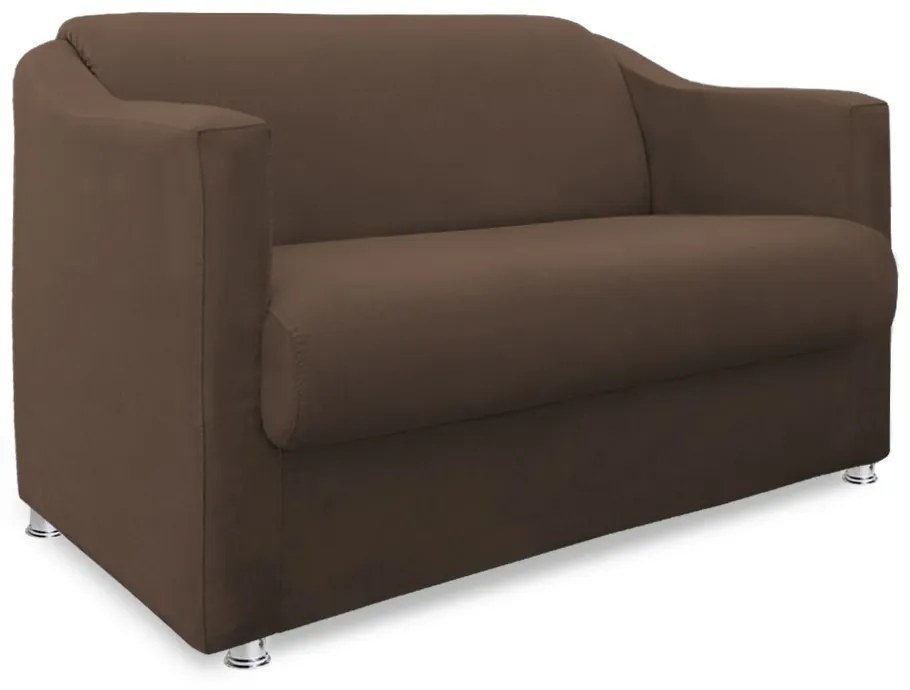 Namoradeira Cecilia 2 Lugares Suede Marrom 1,20 m Decorativa Sala Recepção