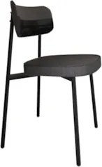Cadeira de Jantar Estofada Kit 6 Ella M25 Linho Grafite/Preto - Mpozen