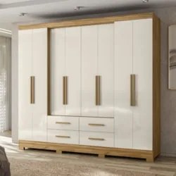 Guarda Roupa Casal 237cm 8 Portas Archi Freijó/Off Z17       - Mpozena