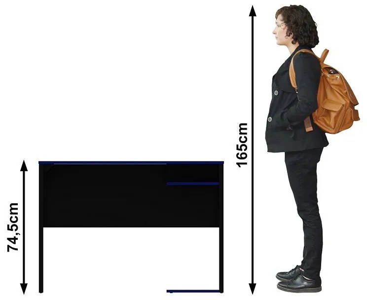 Mesa Gamer Escrivaninha Home Office Nicho Preto Azul