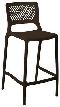 Banqueta Alta para Cozinha Marrom Café Empilhável Vênus em Polipropileno Acrilys