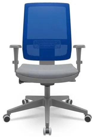 Cadeira Brizza Diretor Grafite Tela Azul Assento Vinil Cinza Autocompensador Piramidal - 66160 Sun House