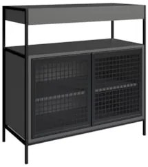 Gabinete de Banheiro Liny 80cm e Espelheira Moscow Grafite Z54 - Mpoze