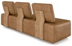 Sofá 3 Lugares 222cm Sala de Estar Rovier Sintético Caramelo Z32 - Mpo