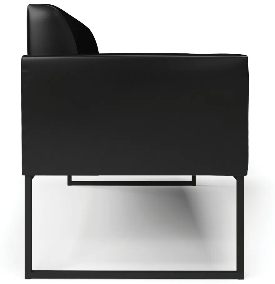 Sofá Namoradeira Base Industrial Preto Marisa Corano D03 - D'Rossi - Preto