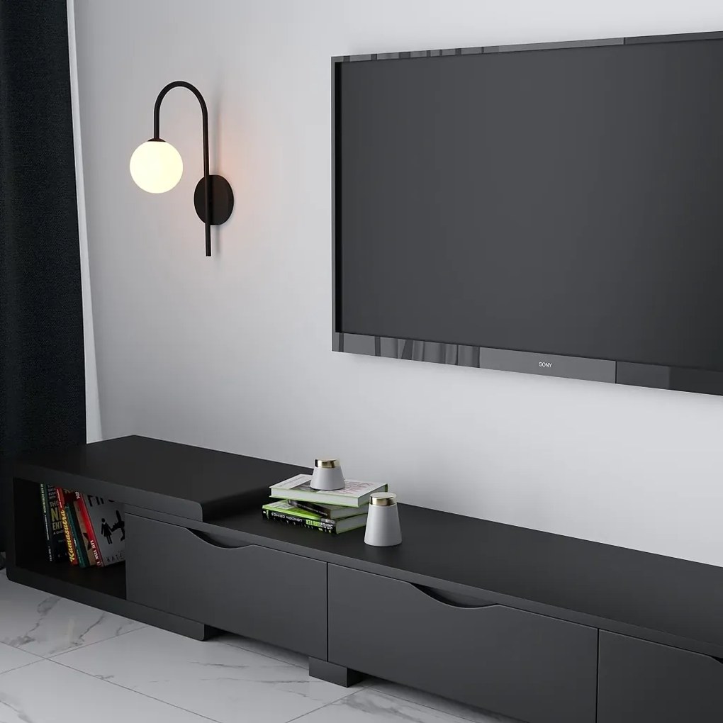 Arandela Umbrella Haste Curva 12X24X41Cm Aluminio E Globo Ø12Cm Rosca... (CHAMPANHE)