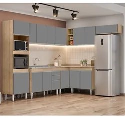 Armário de Cozinha Modulada de Canto 8 Peças CP03 Balcão com Pia Inox
