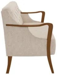 Poltrona Namoradeira 2 Lugares 135cm Capitonê Lapa Z32 Linho Cru Liso