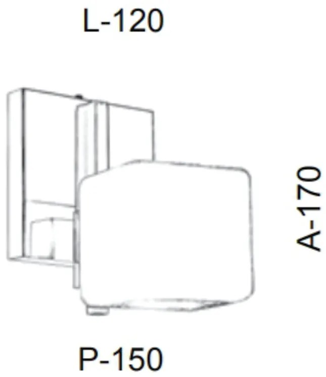 Arandela Simples Vidro Quadrado 12X17X15Cm Metal E Cubo 01Xg9 |Old Art... (ONIX, FOSCO (BRANCO))