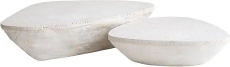 Mesa de Centro Orgânico Alta Maciça Concreto Branco