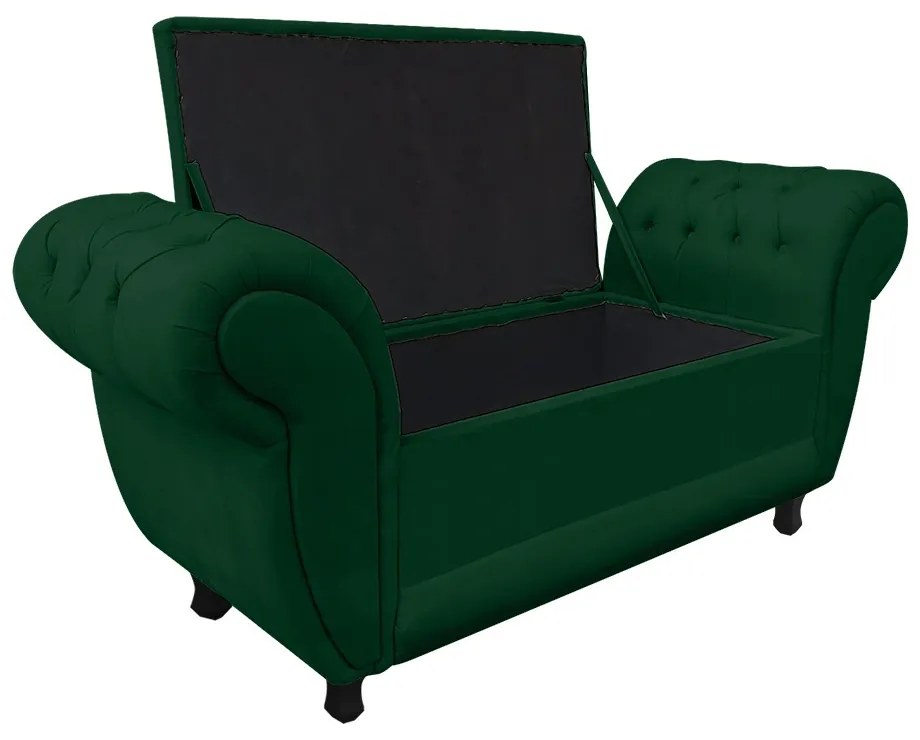 Recamier Baú Londres 1,20 m Suede D'Rossi - Verde