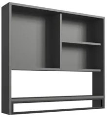 Gabinete de Banheiro Liny 80cm e Espelheira Moscow Grafite Z54 - Mpoze