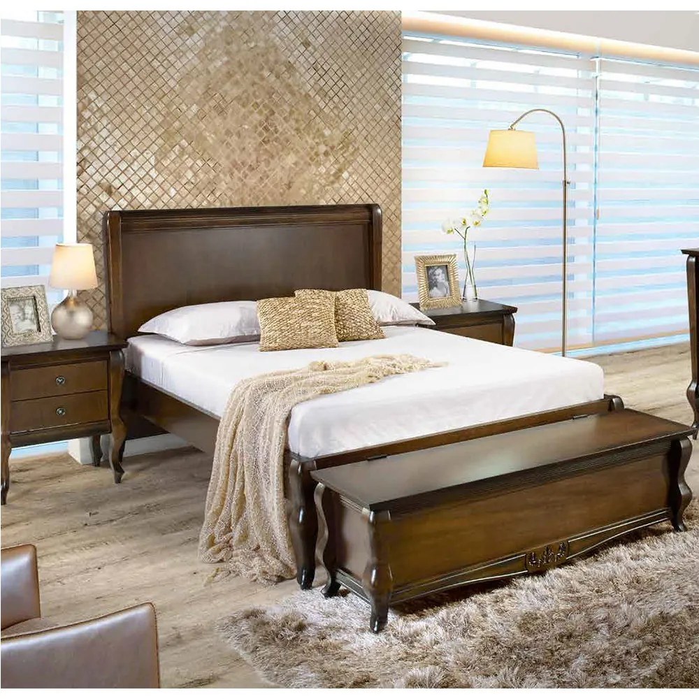 Cama de Casal Versalhes Madeira Maciça