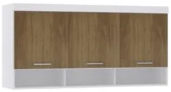 Armário Aéreo Ponte Modulado 165cm Taiga Branco/Avelã L01 - Mpozenato
