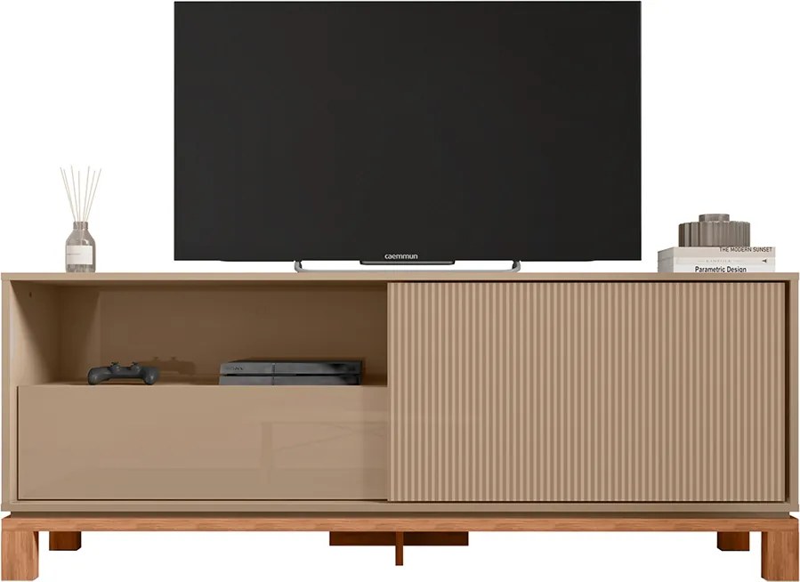 Rack Bancada Tv Para Sala de Estar 150cm Visari Marrom/Freijó C01 - D'Rossi