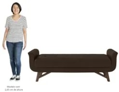 Puff Recamier Calçadeira 160cm Base Madeira Neville Z37 Sintético Marr