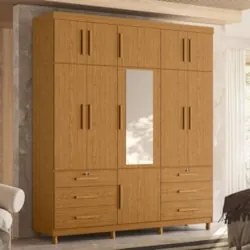 Guarda Roupa Casal 201cm 11 Portas Thony A02 Cinamomo - Mpozenato