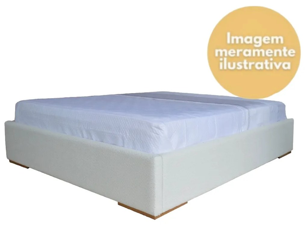 Cama Turca Cairo Casal com Pés metalizados - Dourado Soleil