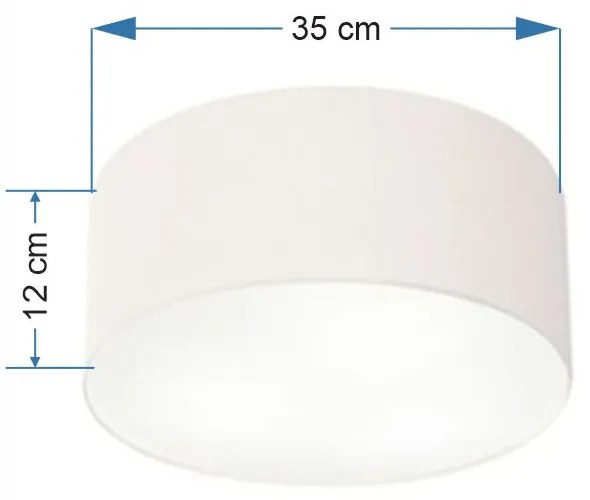 Plafon Cilíndrico Md-3046 Cúpula em Tecido 35x12cm Branco - Bivolt