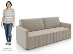 Sofá Cama Casal Retrátil 2 Lugares 192cm Atlas Z32 Suede Bege - Mpozen
