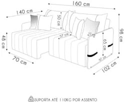Sofá Cama Retrátil 160cm Essence D05 Linho Cru/Camel - Mpozenato