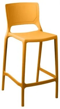 Banqueta Alta Cozinha Amarelo Mostarda Empilhável Urano em Polipropileno Acrilys