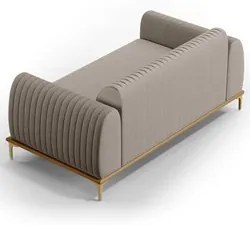 Sofá 150cm 2 Lugares Base Gold Molino D06 Linho C-370 Bege - Mpozenato