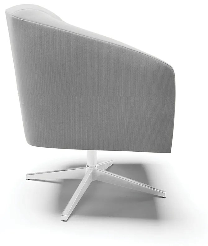 Poltrona Decorativa Giratória Cromada Stella Suede D03 - D'Rossi - Cinza