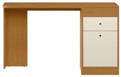 Penteadeira Escrivaninha com Espelho 129cm Mandi A02 Off/Cinamomo - Mp